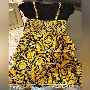 Versace Kids Girls 
Barocco-print cotton dress Size 4T